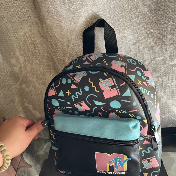 MTV Mini Backpack - Black and Blue Retro - Picture 4 of 7